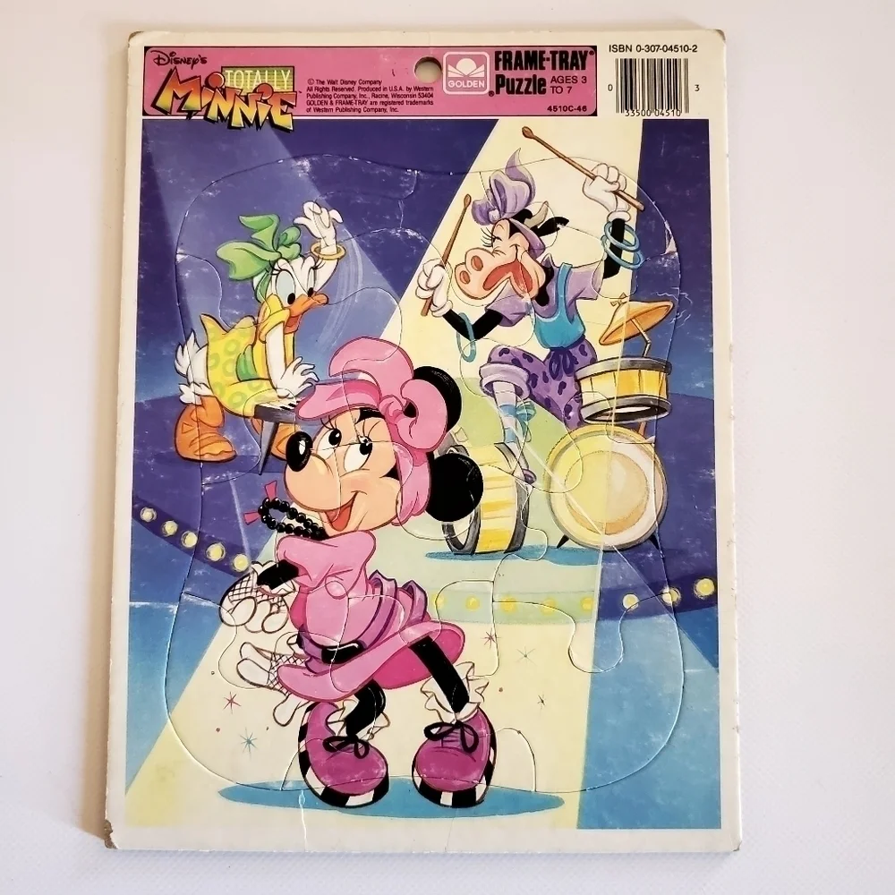 Disney Totally Minnie Mouse Tray Puzzle 12 Piece Vintage